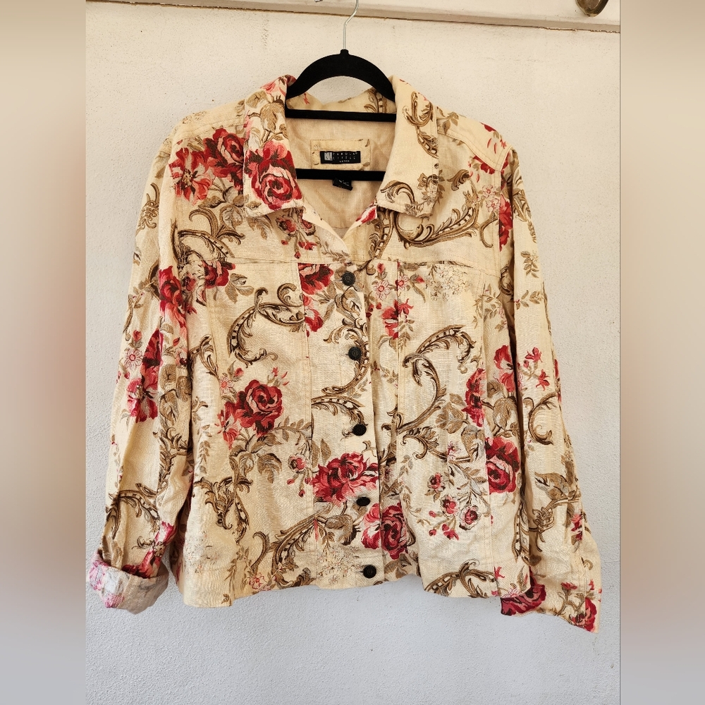100% Linen Jacket by Carole Little Size 3X